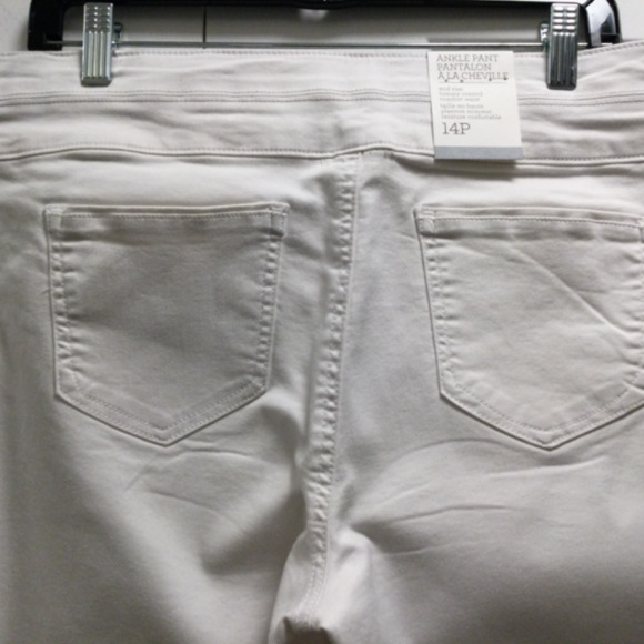 NWT Ladies White Cotton/Polyester Ankle Pant For Petites - Picture 12 of 12